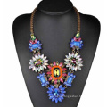 Colorful Stone Flower Necklace (XJW13713)